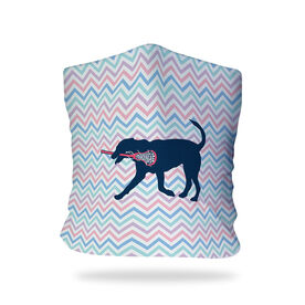 Girls Lacrosse Multifunctional Headwear - LuLa the Lax Dog Chevron RokBAND