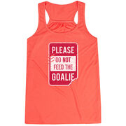 Hockey Flowy Racerback Tank Top - Don't Feed The Goalie