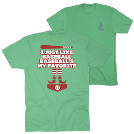 Baseball Short Sleeve T-Shirt - Baseball's My Favorite (Back Design)