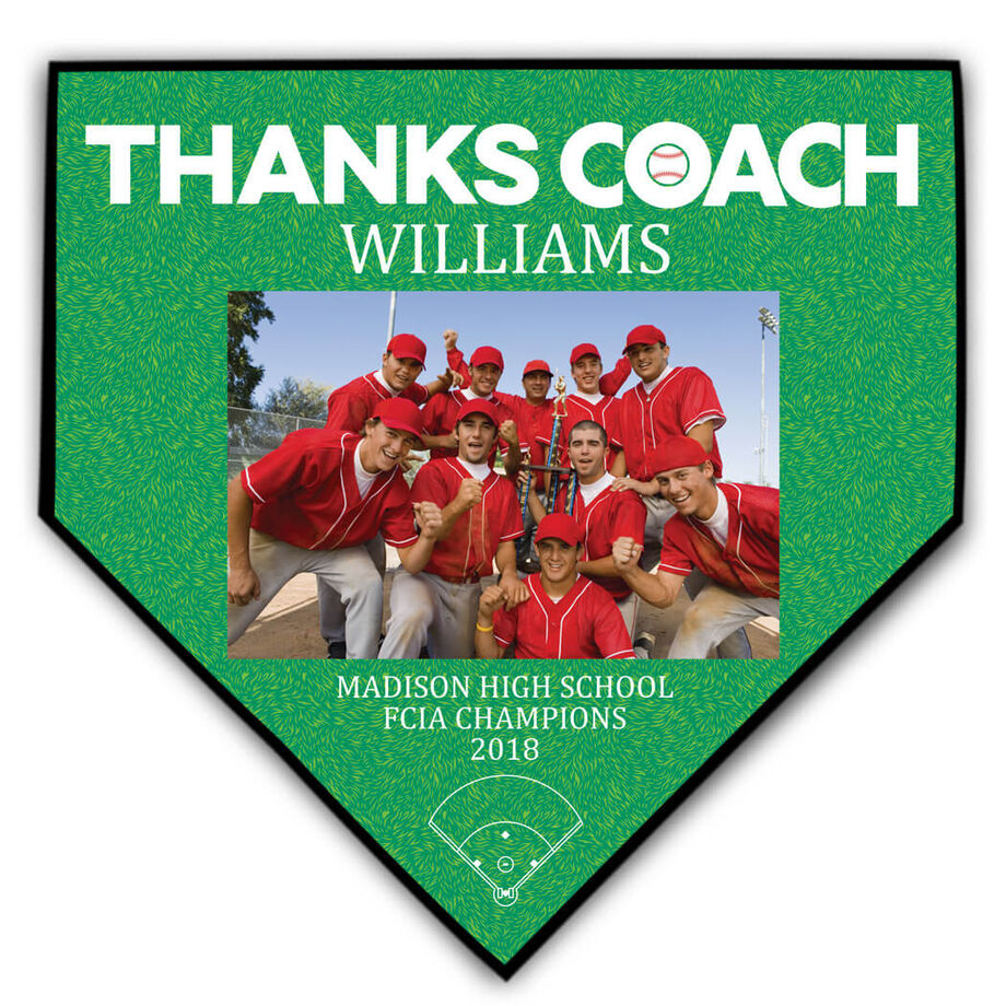 Baseball Home Plate Plaque - Thank You Coach Photo