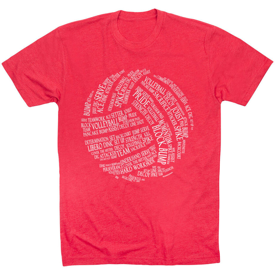 Volleyball T-Shirt Short Sleeve Volleyball Words
