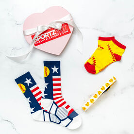 Softball Heart SportzBox™ - Softball Stitches