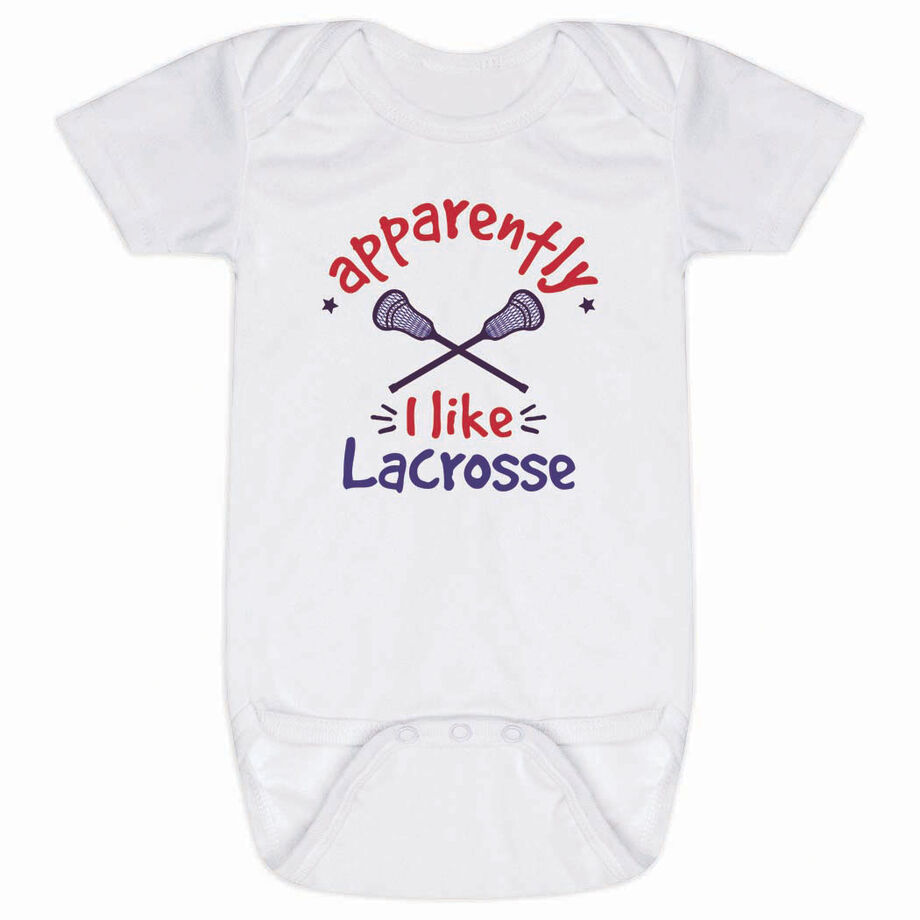 Lacrosse Baby One-Piece - Apparently, I Like Lacrosse