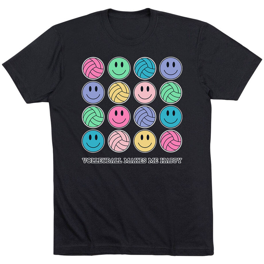 Volleyball Short Sleeve T-Shirt - Volleyball Makes Me Happy