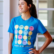 Softball Short Sleeve T-Shirt - Softball Makes Me Happy