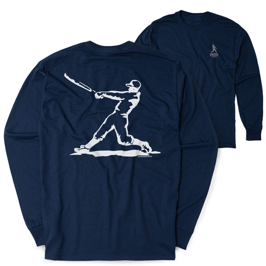 Baseball Tshirt Long Sleeve - Baseball Player  (Back Design)
