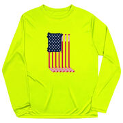 Hockey Long Sleeve Performance Tee - American Flag