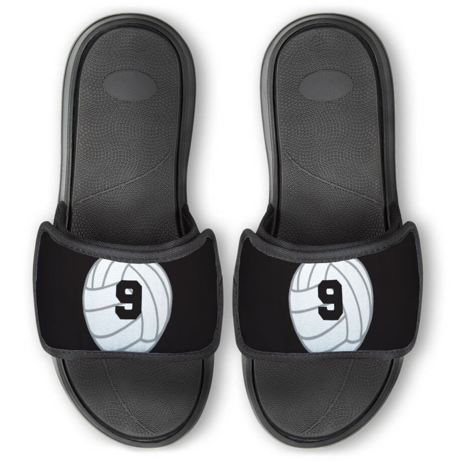 Volleyball Repwell&reg; Slide Sandals - Volleyball with Number