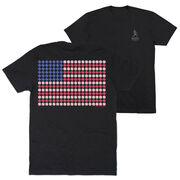 Softball/Baseball Short Sleeve T-Shirt - Patriotic Baseball (Back Design)