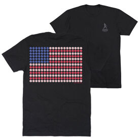 Softball/Baseball Short Sleeve T-Shirt - Patriotic Baseball (Back Design)
