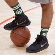 Basketball Woven Mid-Calf Socks - Ball (Green/White)