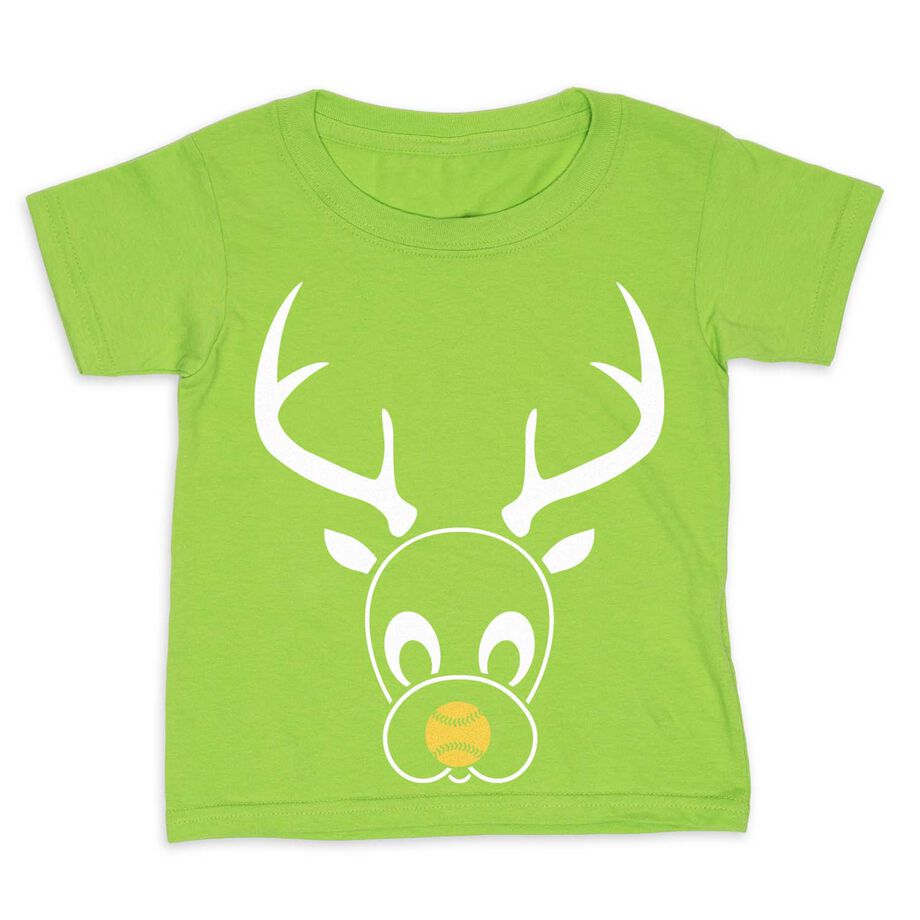 Softball Toddler Short Sleeve Tee - Reindeer