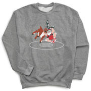 Wrestling Crewneck Sweatshirt - Wrestling Reindeer