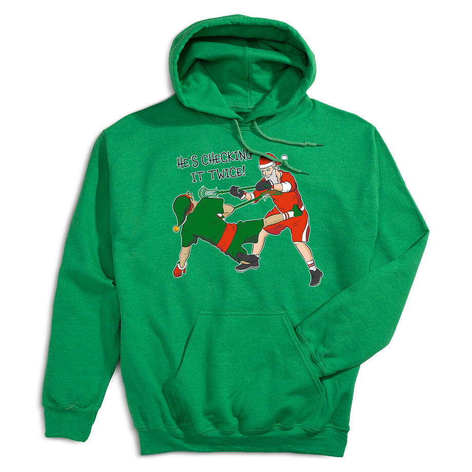 Guys Lacrosse Hooded Sweatshirt - Checking It Twice Lacrosse