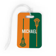 Guys Lacrosse Bag/Luggage Tag - Personalized Vertical Lacrosse Stick