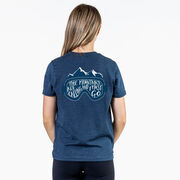 Skiing Short Sleeve T-Shirt - The Mountains Are Calling (Back Design)