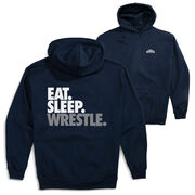 Wrestling Hooded Sweatshirt - Eat Sleep Wrestle (Stack) (Back Design)