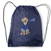 Guys Lacrosse Drawstring Backpack - Laxer the Lacrosse Dog