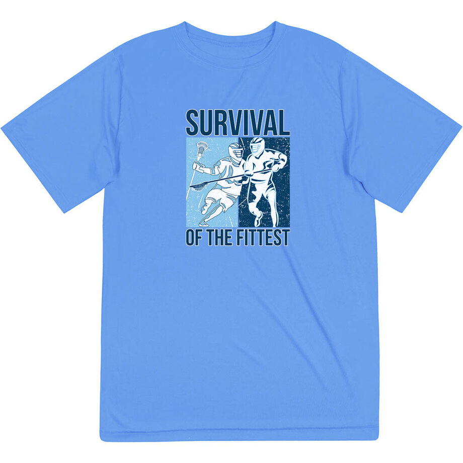 Guys Lacrosse Short Sleeve Performance Tee - Survival of the Fittest