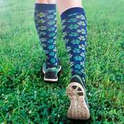 Woven Yakety Yak! Knee High Socks - Shamrocks