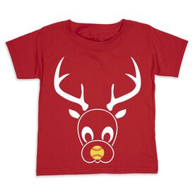Softball Toddler Short Sleeve Shirt - Reindeer