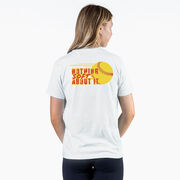 Softball Short Sleeve T-Shirt - Nothing Soft About It (Back Design)