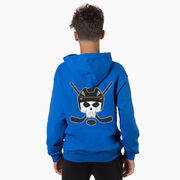 Hockey Hooded Sweatshirt - Hockey Helmet Skull (Back Design)