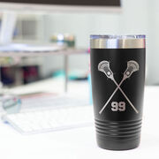 Guys Lacrosse 20 oz. Double Insulated Tumbler - Personalized Crossed Sticks