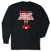 Baseball Tshirt Long Sleeve - Baseball's My Favorite