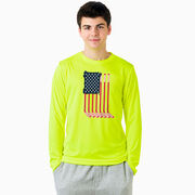 Hockey Long Sleeve Performance Tee - American Flag