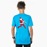 Baseball Short Sleeve T-Shirt - Home Run Santa (Back Design)