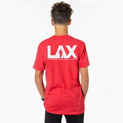 Guys Lacrosse Short Sleeve T-Shirt - I'd Rather Lax (Back Design)