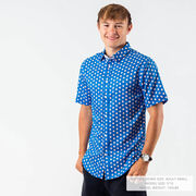 Baseball Performance Short Sleeve Button Down Shirt - Pop Fly