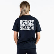 Hockey Short Sleeve T-Shirt - Hockey Is My Favorite Season (Back Design)