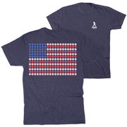 Softball/Baseball Short Sleeve T-Shirt - Patriotic Baseball (Back Design)