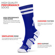 Hockey Woven Mid-Calf Socks - Player (Royal Blue/White)