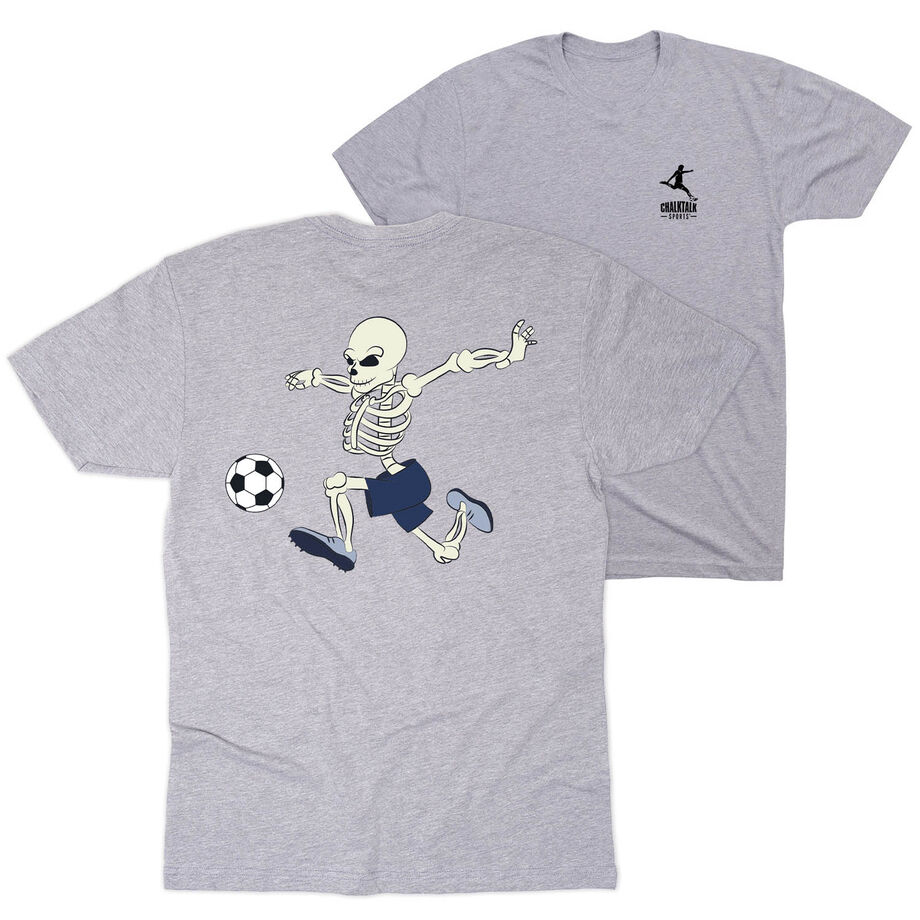 Soccer Short Sleeve T-Shirt - Skeleton Striker (Back Design)