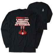 Baseball Tshirt Long Sleeve - Baseball's My Favorite (Back Design)
