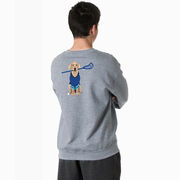 Guys Lacrosse Crewneck Sweatshirt - Laxer the Lacrosse Dog (Back Design)