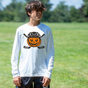 Hockey Long Sleeve Performance Tee - Helmet Pumpkin