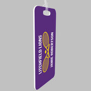 Tennis Bag/Luggage Tag - Personalized Text with Crossed Rackets