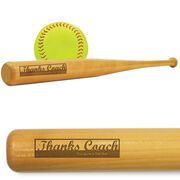 Softball Mini Engraved Bat Thanks Coach (SIGN ME)