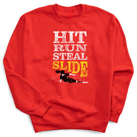 Softball Crewneck Sweatshirt - Hit Run Steal Slide