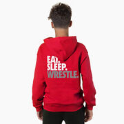 Wrestling Hooded Sweatshirt - Eat Sleep Wrestle (Stack) (Back Design)