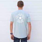 Soccer Short Sleeve T-Shirt - I'd Rather Be Playing Soccer Round (Back Design)