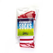 Guys Lacrosse Woven Mid-Calf Socks - Retro Crossed Sticks (Red/White)