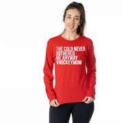 Hockey Tshirt Long Sleeve - The Cold Never Bothered Me Anway #HockeyMom