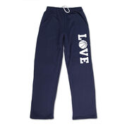 Basketball Fleece Sweatpants - Basketball Love [Youth Small/Navy] - SS