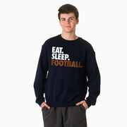 Football Crewneck Sweatshirt - Eat Sleep Football (Bold Text)