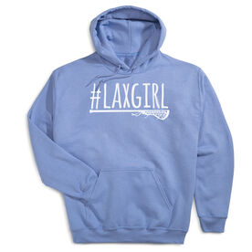 Girls Lacrosse Hooded Sweatshirt - #LAXGIRL [Carolina/Youth Small] - SS